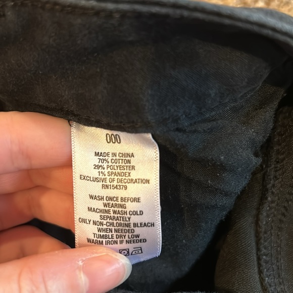 Juniors size 000 Black Jean Shorts - Picture 3 of 7